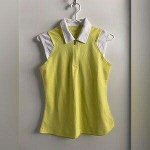 NWOT Women's Yellow Sleeveless Polo Top Small